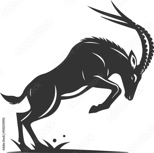 Wild animal antelope illustration silhouette vector
