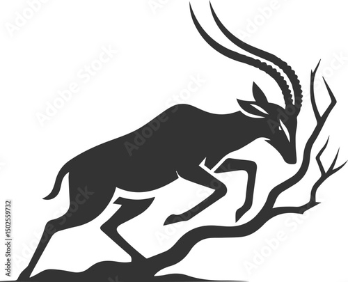 Wild animal antelope illustration silhouette vector