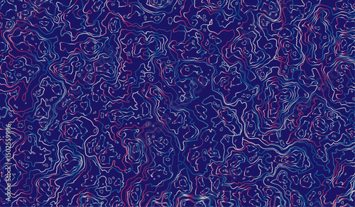 Sophisticated Dark Background with Contour Map Lines Creating an Organic and Fluid Pattern . similar abstract illustration. Geography concept. paper texture design .Imitation of a geographical map 
