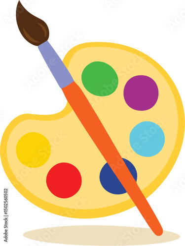 colouring paint brush flat vector illustration