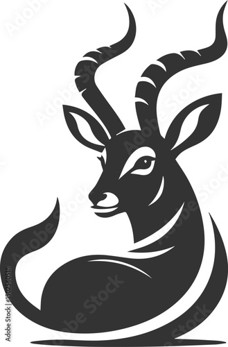 Wild animal antelope illustration silhouette vector
