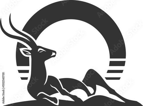 Wild animal antelope illustration silhouette vector
