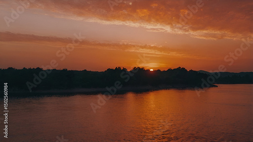 Sunset color gradient from orange to deep red
