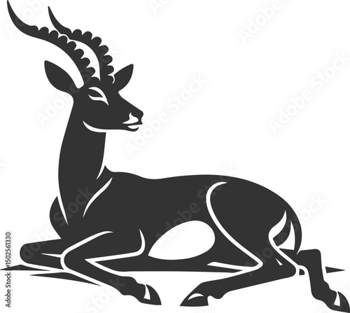 Wild animal antelope illustration silhouette vector