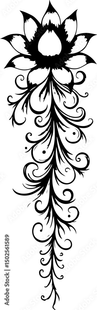 Obraz premium Tribal Lotus Flower Tattoo Design vector