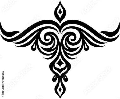 Tribal Twin Dragons Tattoo
