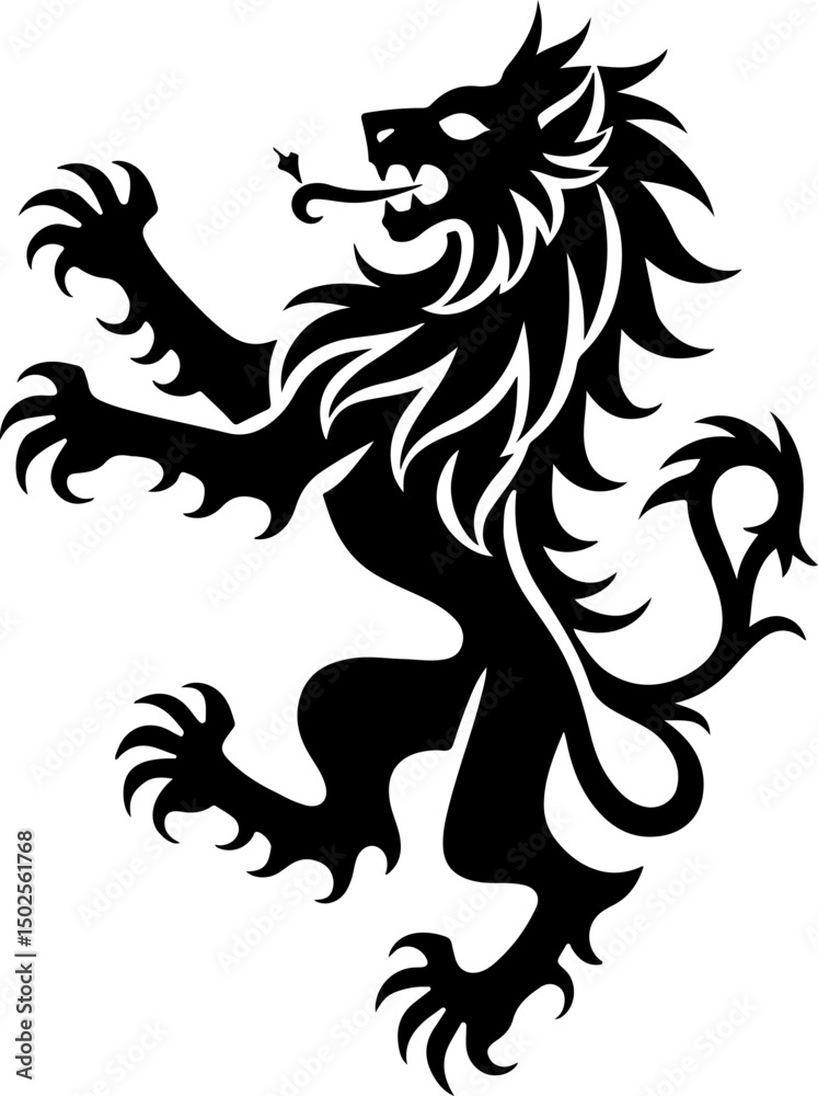Obraz premium Heraldic Lion Rampant Vector design