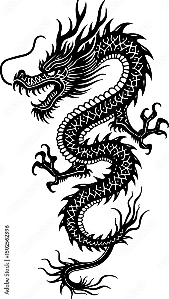 Fototapeta premium Traditional Chinese Dragon Vector design