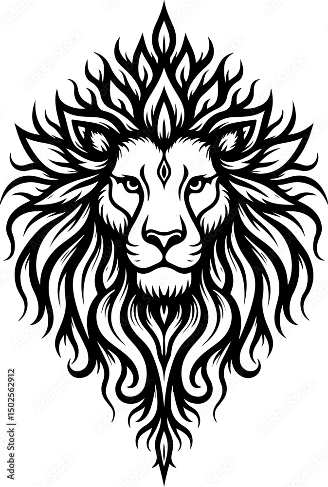 Fototapeta premium Tribal Lion Head Vector art design