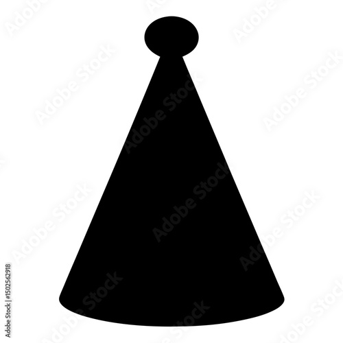 party hat silhouette vector, birthday hat icon
