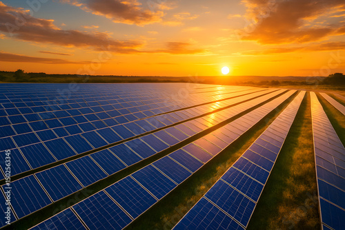 Solar panels at sunset simple compose 01jvtz7rjnfht95excaf6bb29p