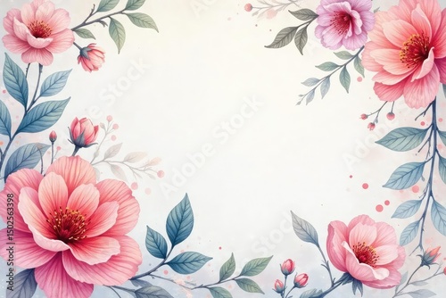 Delicate watercolor paisley floral, soft pastel hues, botanical, pretty, refined