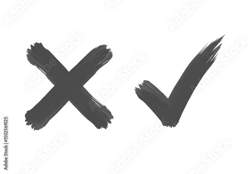 Handdrawn X and Check Mark Free SVG PNG and Vector Graphics isolated on transparent background
