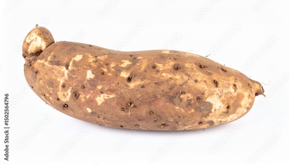 Fototapeta premium Elephant Foot Yams on Isolated White Background – Massive Edible Tuber with Bold Shape and Industrial Composition