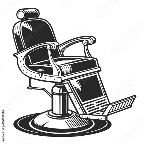 Vintage Barber Chair Illustration
