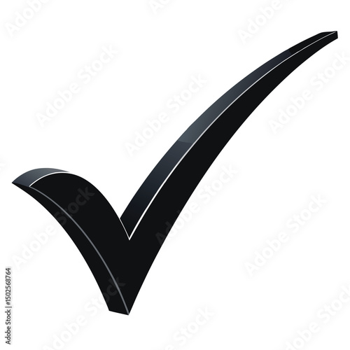 Bold 3D Checkmark Vector