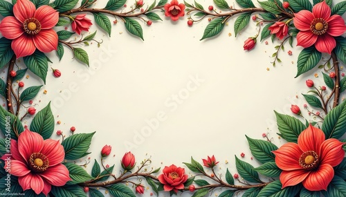 Intricate teardrop-shaped motifs, swirling vines, floral elements, print, paisley texture, vine