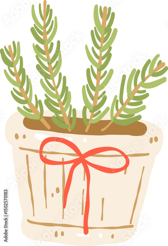 Rosemary Illustration, Botanical Herb Clipart, Fresh Kitchen Art

