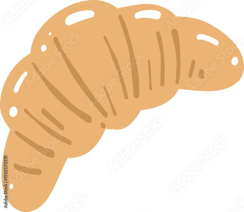 Croissant Illustration, Cozy Bakery Clipart, Rustic Breakfast Art

