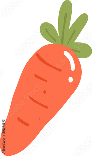 Carrot Illustration, Fresh Vegetable Clipart, Rustic Kitchen Art