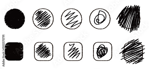 手書き塗りつぶしマークセット　ブラック
〜Handwritten fill mark set black〜