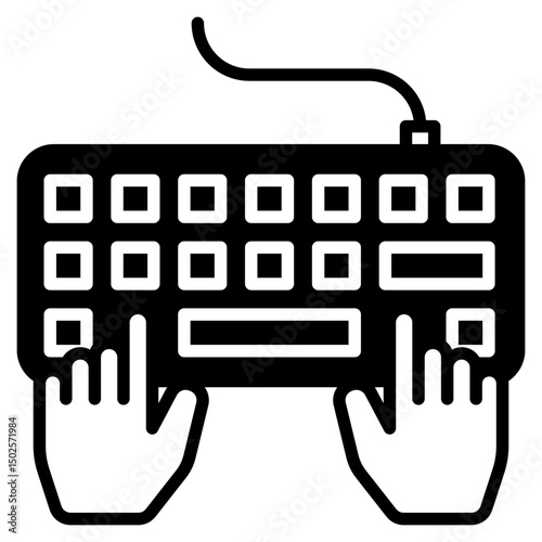 Keyboard Typing outline mixed icon