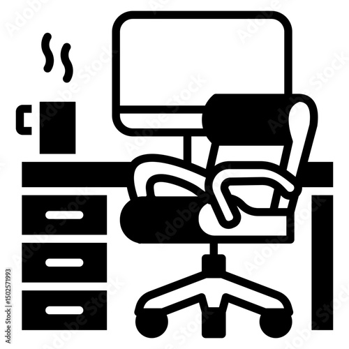 Office Chair outline mixed icon