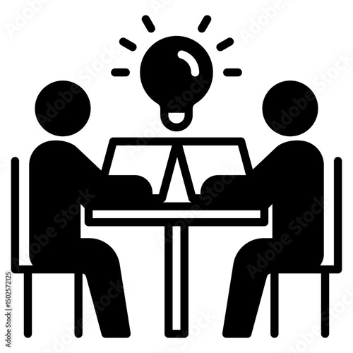 Brainstorming Team outline mixed icon