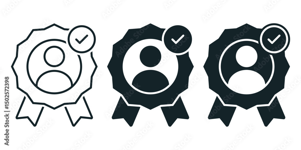 Fototapeta premium Qualification person icon. Illustration vector