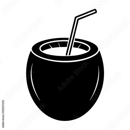 Flat-coconut-drink-icon