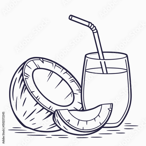 Flat-coconut-drink-icon