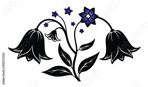 Elegant bellflower and campanula floral design