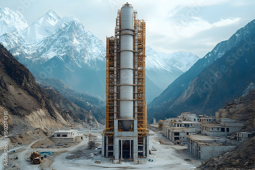 Mountain Construction Site Concrete Plant