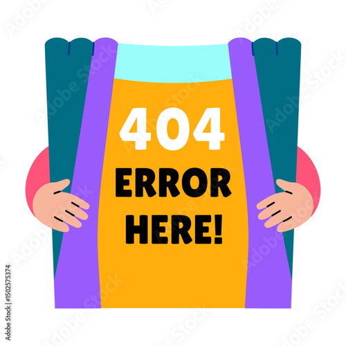 Flat style illustration showing an alert for error found