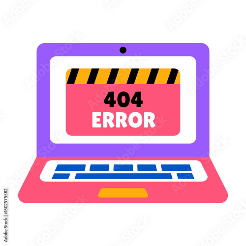 Flat style illustration showing a browser issue on homepage