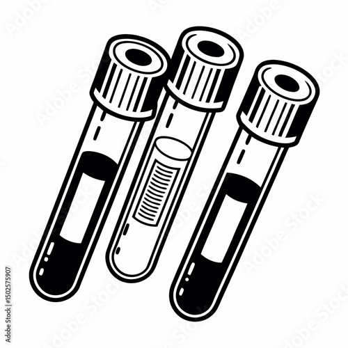 Creative Blood Collection Tubes Vector Illustration | Clean and Professional Design for Laboratory Testing, Phlebotomy, and Medical Diagnostics Projects