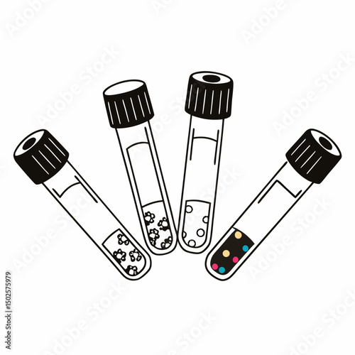 Creative Blood Collection Tubes Vector Illustration | Clean and Professional Design for Laboratory Testing, Phlebotomy, and Medical Diagnostics Projects