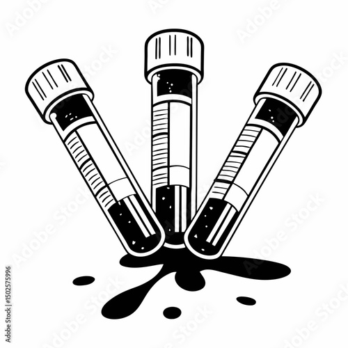 Creative Blood Collection Tubes Vector Illustration | Clean and Professional Design for Laboratory Testing, Phlebotomy, and Medical Diagnostics Projects
