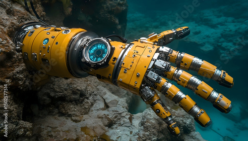 Underwater Robotic Arm Exploring Coral Reef