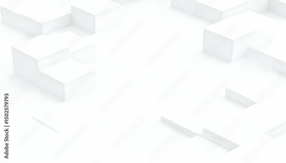 White Geometric Cubes Abstract Background White Geometric Cubes Abstract Background