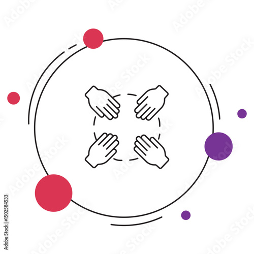 Collaborative Work icon, Stronger Together Unlocking the Power of Collaborative Work, Team Synergy Driving Success Through Collaboration, vector
