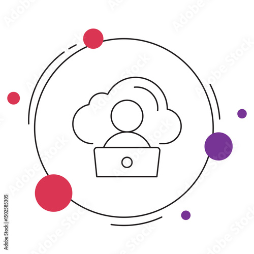 Coud Workspace icon, Seamless Collaboration in the Cloud, Empower Remote Teams with a Cloud Workspace, vector