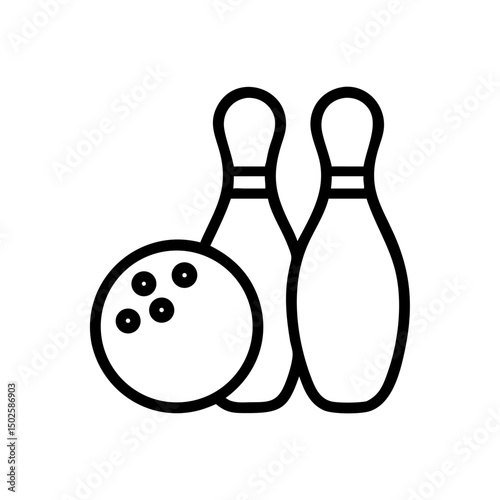 Icon of a bowling ball and pins representing the sport