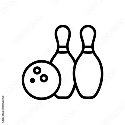 Icon of a bowling ball and pins representing the sport