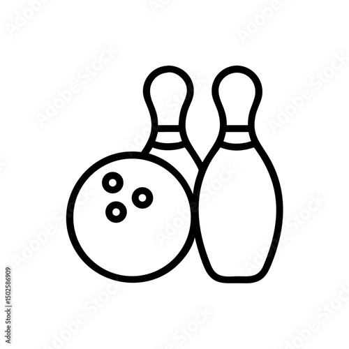 Icon of a bowling ball and pins representing the sport