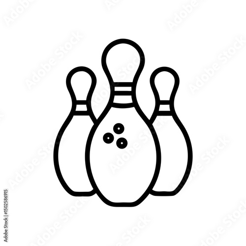 Icon of a bowling ball and pins representing the sport