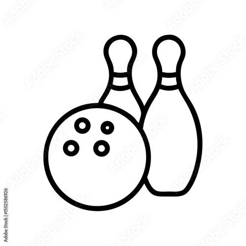 Icon of a bowling ball and pins representing the sport