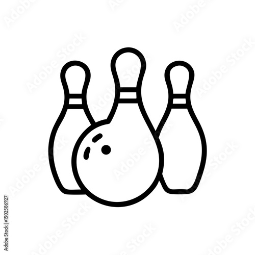 Icon of a bowling ball and pins representing the sport