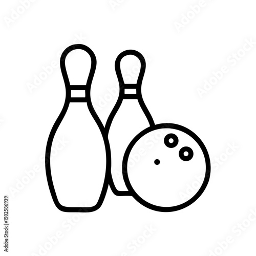 Icon of a bowling ball and pins representing the sport