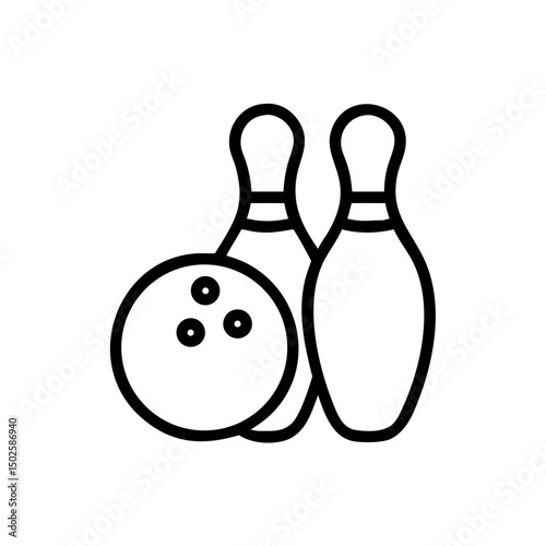 Icon of a bowling ball and pins representing the sport